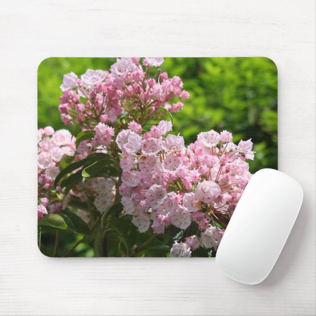 Pretty Pink Mountain Laurel Flowers Mouse Pad (With Mouse)