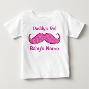 Pretty Pink Moustache Baby Gifts for Girls T-Shirt