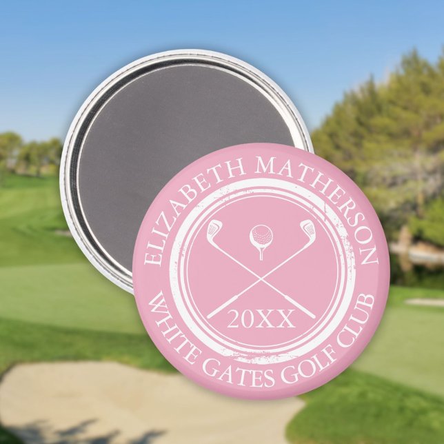 Pretty Pink Name And Club Name Date Magnet (Pretty Pink Name And Club Name Date Magnet)