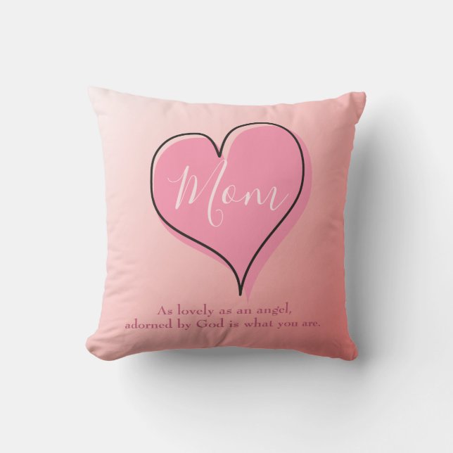 Pretty Pink ombre background Mum Cushion (Front)