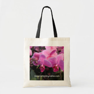 pretty pink orchid flowers. advertise bag. tote bag