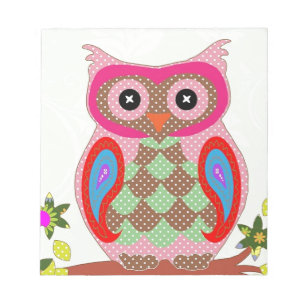 Pretty Pink Owl Print, Pattern accessories Notepad