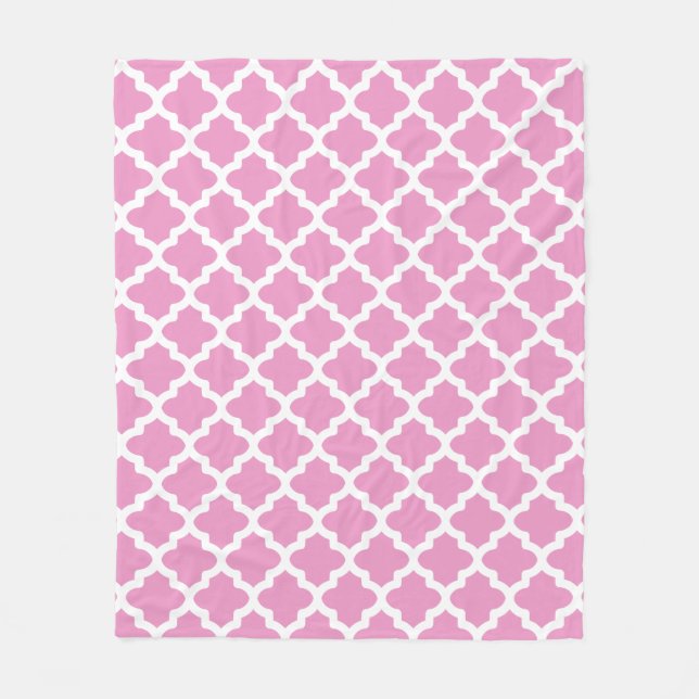 Pretty Pink Pattern Fleece Blanket (Front)