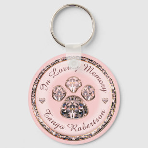 Pretty Pink Paw Print Key Ring