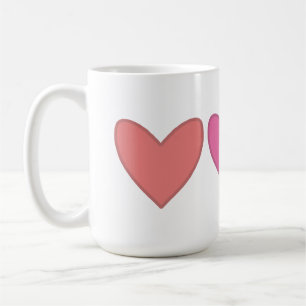 Pretty Pink & Peach Hearts Coffee Mug