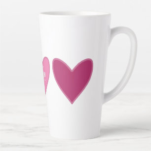 Pretty Pink & Peach Hearts Latte Mug