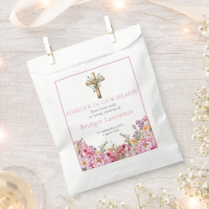 Pretty Pink Peonies Funeral Seed Packet Favour Bags
