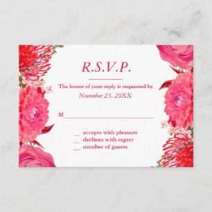 Pretty Pink Peonies Response Card