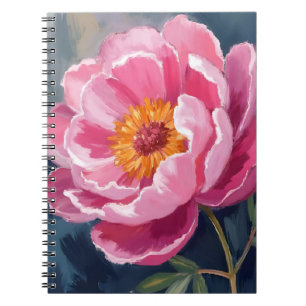 Pretty Pink Peony   Flower Painting Watercolor Notebook