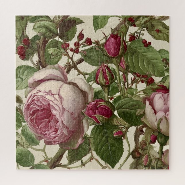 Pretty Pink Peony Flowers Jigsaw Puzzle (Vertical)