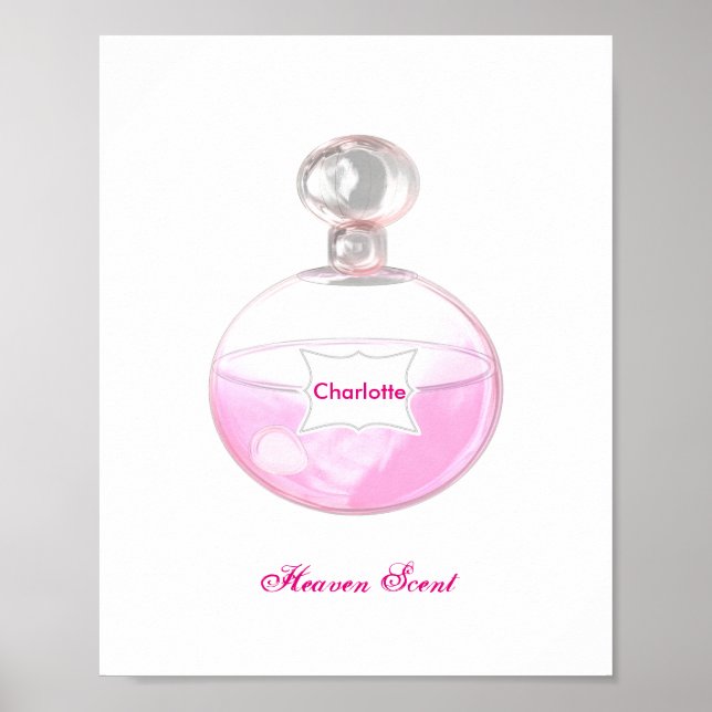 Pretty Pink Perfume Bottle Personalised Poster (Front)