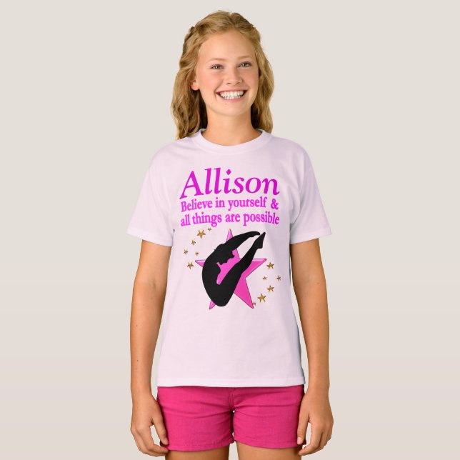 PRETTY PINK PERSONALIZED DIVER GIRL T SHIRT (Front Full)