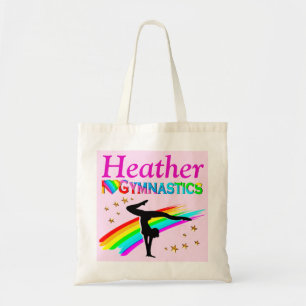 PRETTY PINK PERSONALIZED GYMNASTICS TOTE BAG