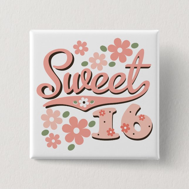 Pretty Pink Petal Sweet 16 Pin (Front)