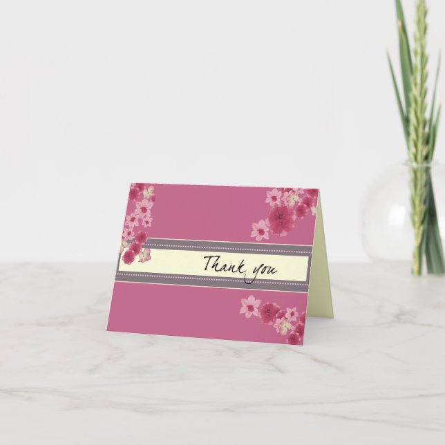 Pretty Pink Petals Thank You Card (Front)