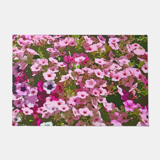 Pretty pink petunias doormat (Front)
