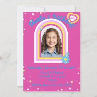Pretty Pink Picture Birthday Invitation