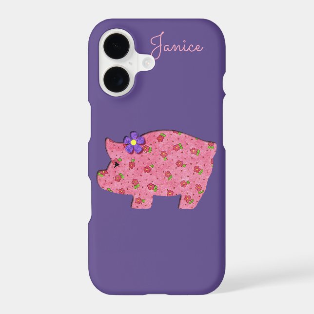 Pretty Pink Pig iPhone X Case (Back)