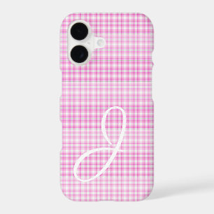 Pretty Pink Plaid with Monogram iPhone case