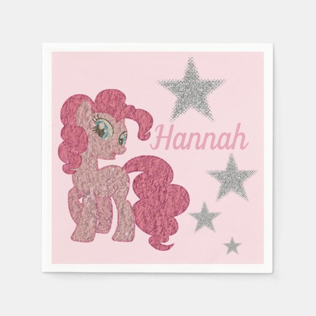 Pretty Pink Pony Personnalised Napkin (Front)
