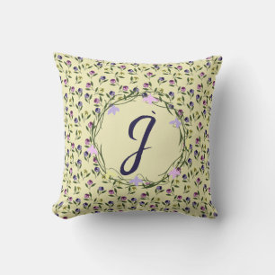 Pretty Pink Purple and Yellow Pansies Cushion