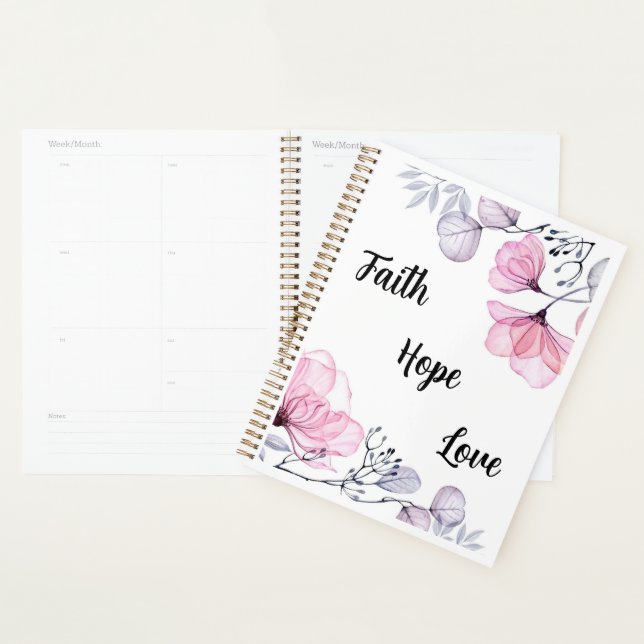 Pretty Pink Purple Floral  Christian Women Planner (Display)