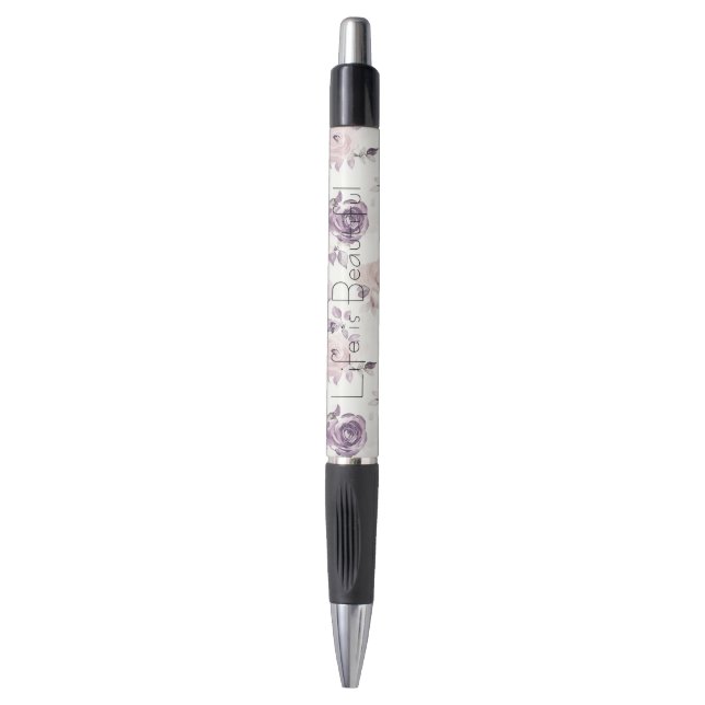 Pretty Pink Purple Roses Floral (Front Vertical)