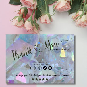 Pretty Pink Quartz Crystal Thank You Cards