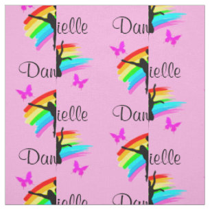 PRETTY PINK RAINBOW PERSONALIZED DANCER FABRIC