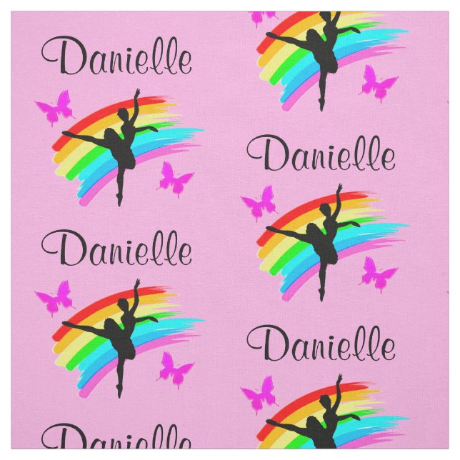 PRETTY PINK RAINBOW PERSONALIZED DANCER FABRIC (Swatch)