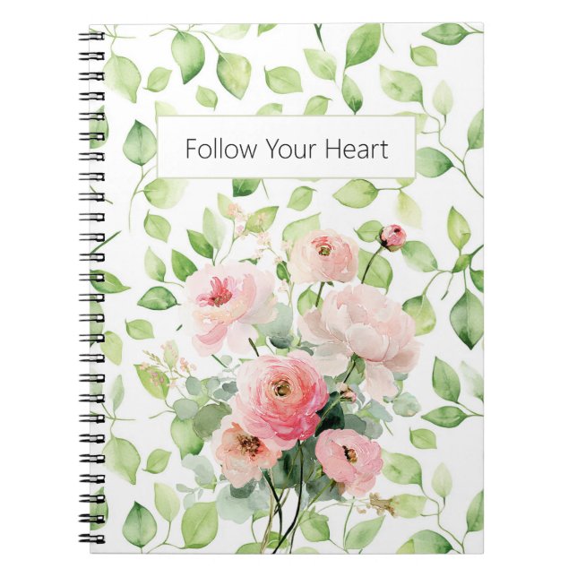 Pretty Pink Ranunculus Flowers  Notebook (Front)