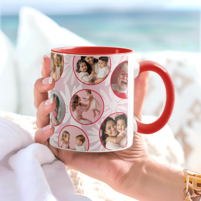 Pretty pink & Red Floral Photo Mug (Creator Uploaded)