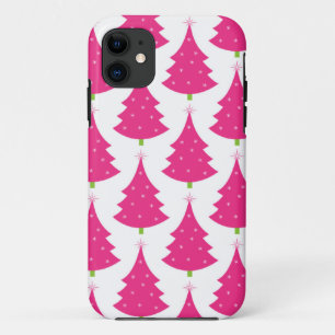 Pretty Pink Retro Christmas Tree Pattern Case-Mate iPhone Case