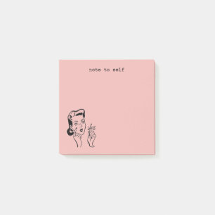 Pretty Pink Retro Housewife Funny Note to Self