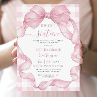 Pretty Pink Ribbon Bows Sweet Sixteen 16 Birthday