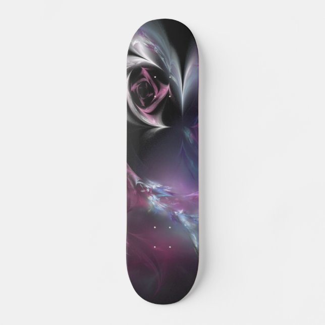 Pretty Pink Rose Fractal Skateboard (Front)