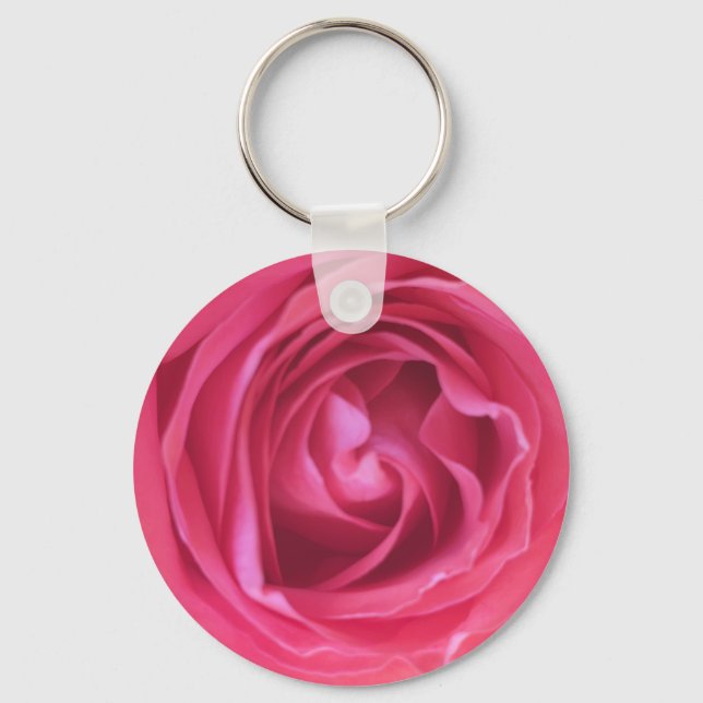 Pretty Pink Rose Key Ring (Front)