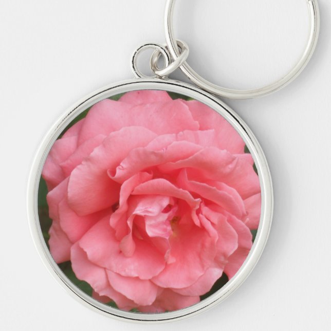 Pretty Pink Rose Key Ring (Front)
