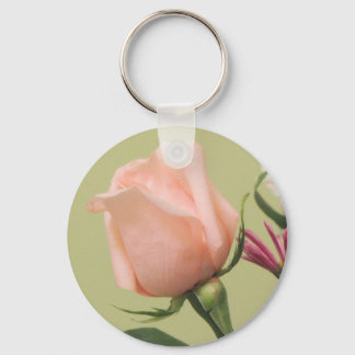 Pretty Pink Rose Key Ring