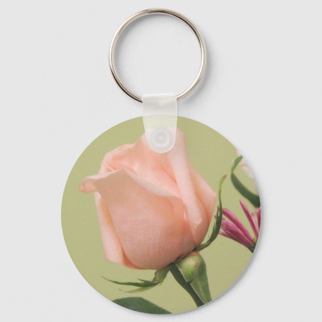 Pretty Pink Rose Key Ring (Front)