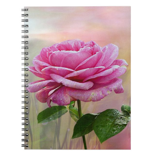 Pretty Pink Rose Notebook (Front)