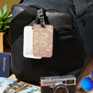 Pretty Pink Rose Pattern Luggage Tag