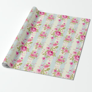 Pretty Pink Rose Pattern Wrapping Paper