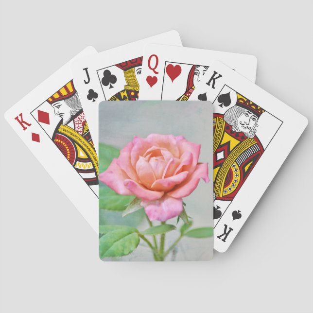 Pretty Pink Rose Playing Cards (Back)