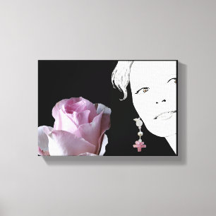 Pretty pink rose pretty woman fine art by Berglind Canvas Print