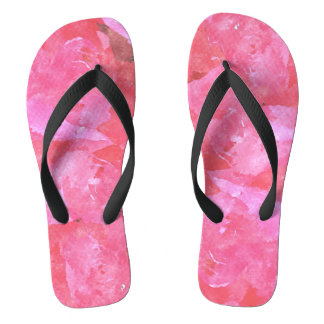 Pretty Pink Rose Watercolor Ladies Jandals