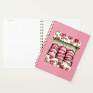 Pretty Pink Roses Box of Macarons Planner