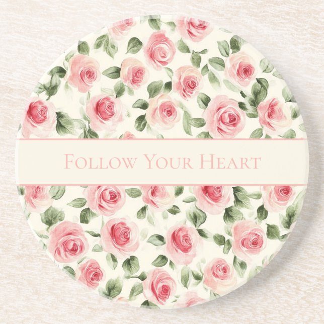 Pretty Pink Roses  Coaster (Front)