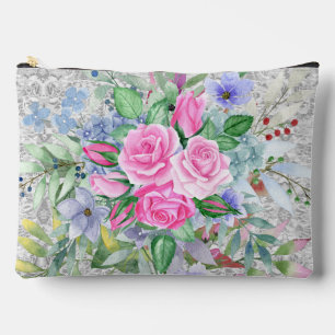 Pretty Pink Roses Cosmetic Pouch
