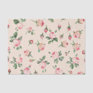 Pretty Pink Roses Floral Bridal shower Tissue Paper